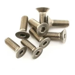 Mugen Seiki 4x12mm SJG Titanium Flat Head Screws (8)