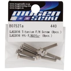 Mugen Seiki 3x16mm SJG Flat Head Titanium Screw (8) -Mugen Seiki shop mugb0752ta 1