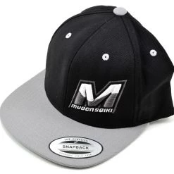 Mugen Seiki "M" Logo Flat Bill Hat (One Size Fits All) (Black/Silver)